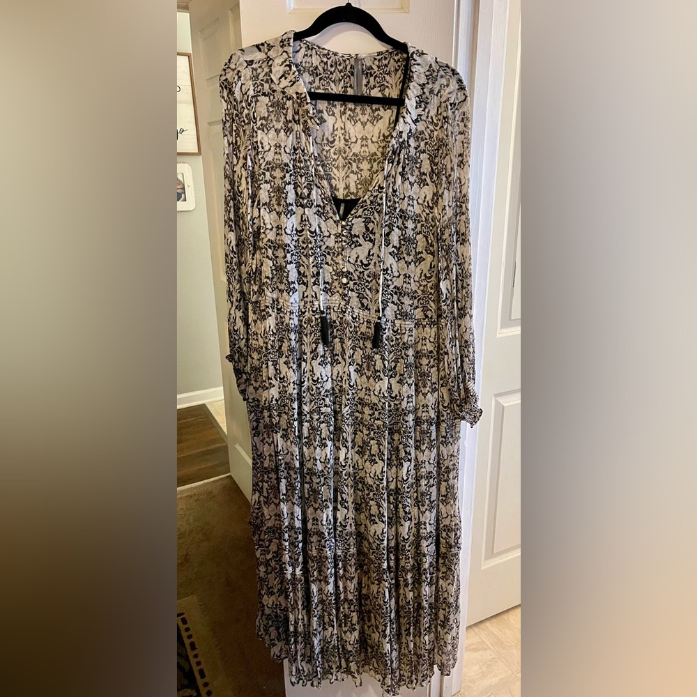 Anthropologie Marais Chiffon Maxi Dress size 1x
